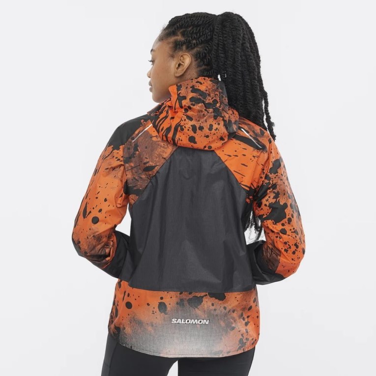 Orange / Black Salomon Bonatti Waterproof Women's Shell Jackets | IE CG0745